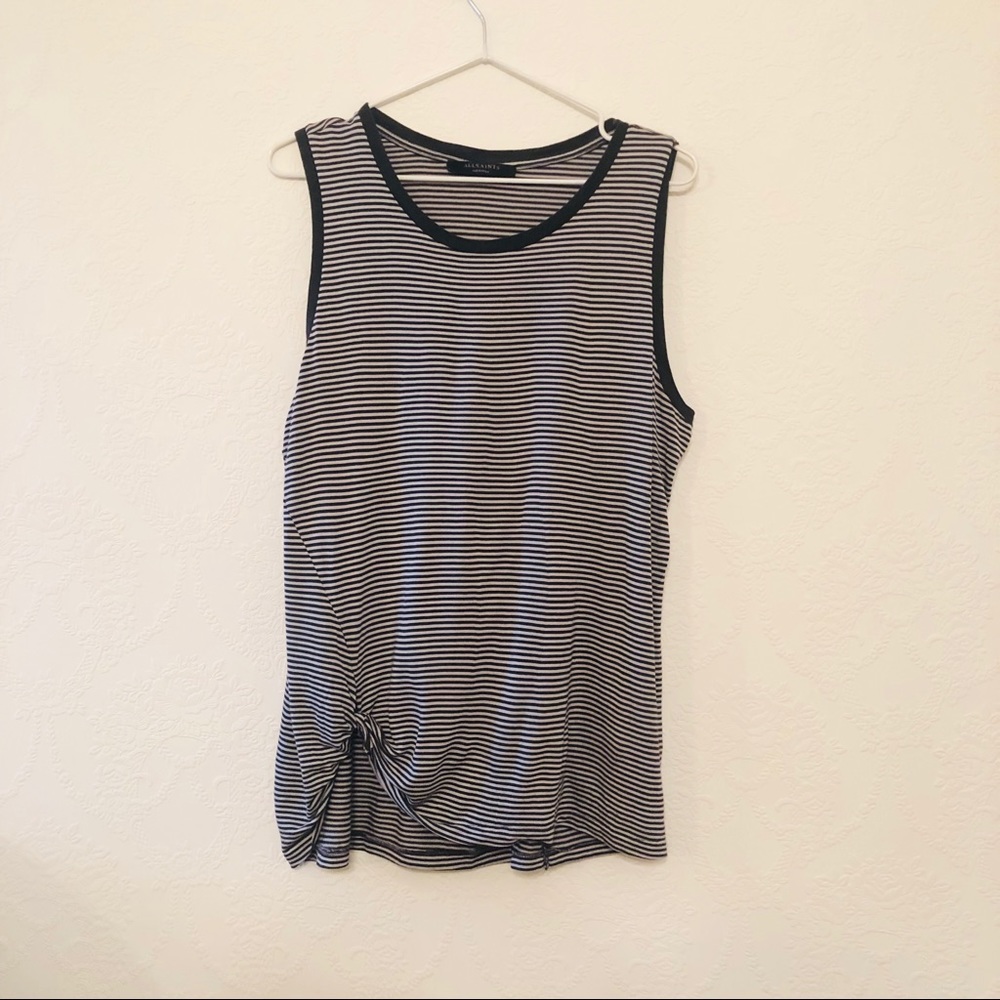 All Saints Stripe Tank with side Tie